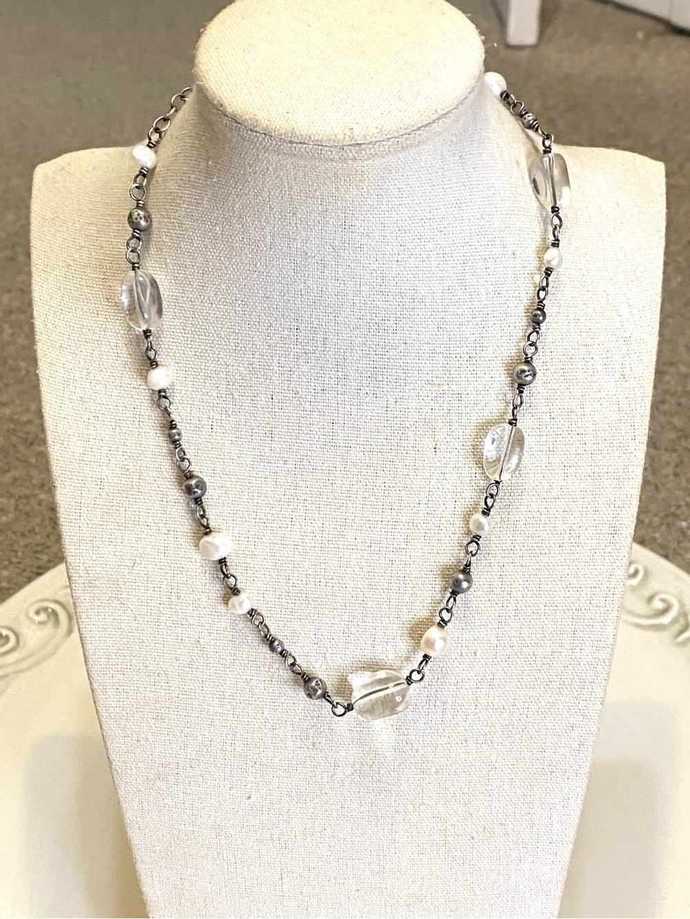Silpada Sterling Silver Rock Quartz Pearl Necklace 925